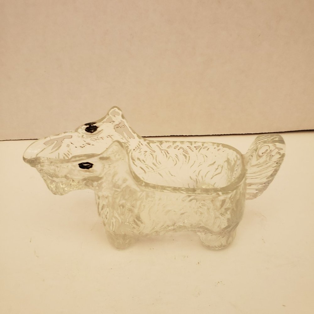 Vintage Clear Glass Scotty Dog Creamer